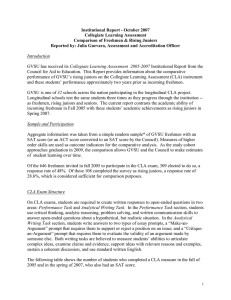 Institutional Report - October 2007 Collegiate Learning Assessment