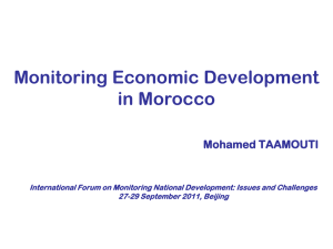 Monitoring Economic Development in Morocco Mohamed TAAMOUTI