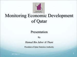 Monitoring Economic Development of Qatar Presentation Hamad Bin Jabor Al Thani