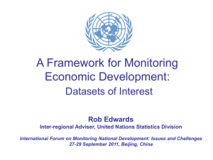 A Framework for Monitoring Economic Development: Datasets of Interest Rob Edwards