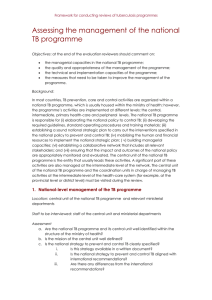 Assessing the management of the national TB programme