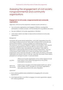 Assessing the engagement of civil society, nongovernmental and community organizations
