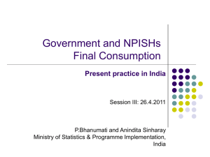 Government and NPISHs Final Consumption Present practice in India