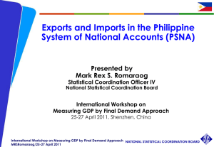 Exports and Imports in the Philippine System of National Accounts (PSNA)