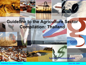 Guideline to the Agriculture Sector Compilation: Thailand Apichai Thamsermsukh National Accounts Office