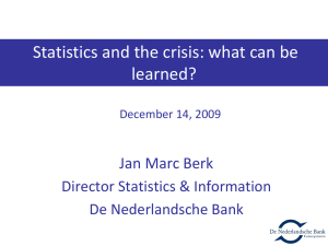 Statistics and the crisis: what can be learned? Jan Marc Berk