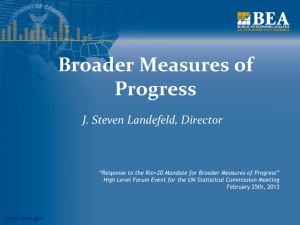 Broader Measures of Progress J. Steven Landefeld, Director
