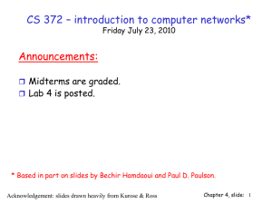 CS 372 – introduction to computer networks* Announcements: Midterms are graded.