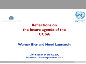 Title of presentation Reflections on the future agenda of the CCSA