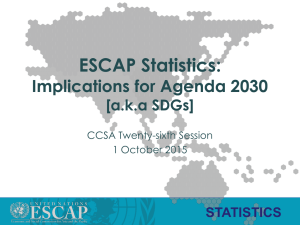 ESCAP Statistics: Implications for Agenda 2030 [a.k.a SDGs] STATISTICS