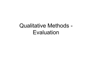 Qualitative Methods - Evaluation