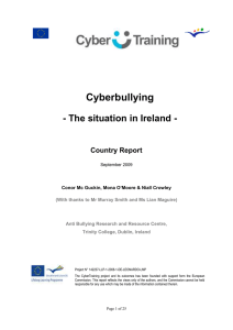 Cyberbullying - The situation in Ireland - Country Report