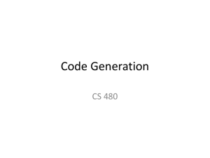 Code Generation CS 480