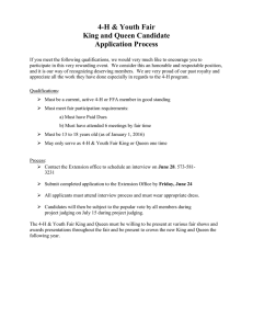 4-H &amp; Youth Fair King and Queen Candidate Application Process