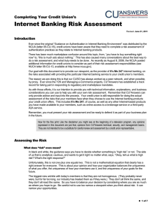 Internet Banking Risk Assessment Completing Your Credit Union’s Introduction