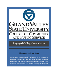 Engaged College Newsletter  Thoughts from Dean Grant