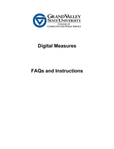 Digital Measures FAQs and Instructions