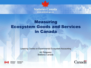 Measuring Ecosystem Goods and Services in Canada Learning Centre on Experimental Ecosystem Accounting