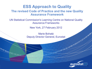 ESS Approach to Quality Assurance Framework