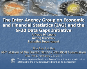 The Inter-Agency Group on Economic and Financial Statistics (IAG) and the 44