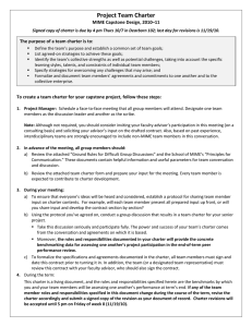 Project Team Charter MIME Capstone Design, 2010–11