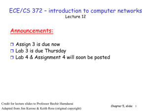 ECE/CS 372 – introduction to computer networks Announcements: