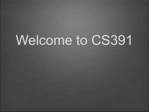 Welcome to CS391