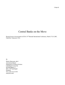 Central Banks on the Move