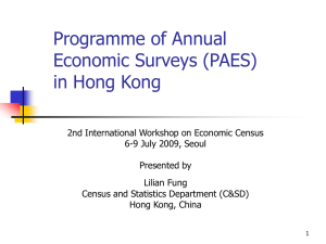 Programme of Annual Economic Surveys (PAES) in Hong Kong