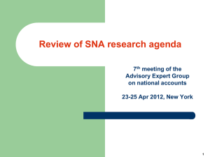 Review of SNA research agenda 7 meeting of the Advisory Expert Group