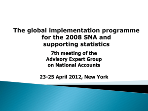 The global implementation programme for the 2008 SNA and supporting statistics
