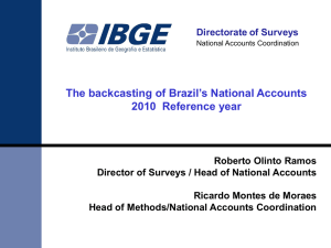 The backcasting of Brazil’s National Accounts 2010  Reference year