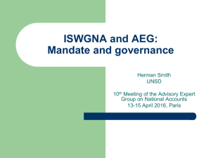 ISWGNA and AEG: Mandate and governance 1 Herman Smith