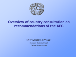 Overview of country consultation on recommendations of the AEG UN STATISTICS DIVISION