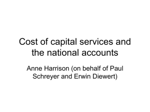Cost of capital services and the national accounts Schreyer and Erwin Diewert)