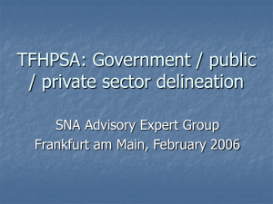 TFHPSA: Government / public / private sector delineation SNA Advisory Expert Group