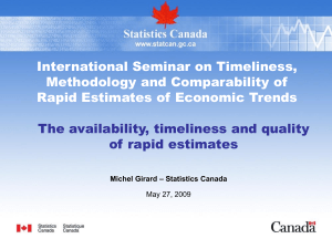 International Seminar on Timeliness, Methodology and Comparability of