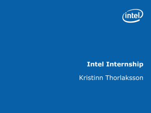 Intel Internship Kristinn Thorlaksson