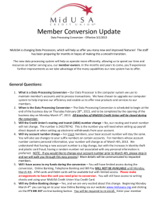 Member Conversion Update
