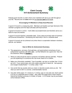 Clark County 4-H Achievement Summary