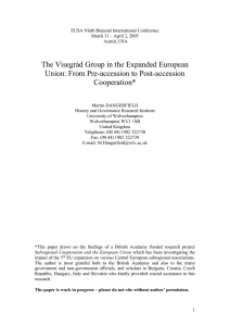 The Visegrád Group in the Expanded European Cooperation*