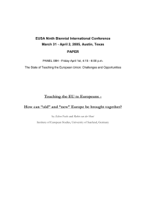 EUSA Ninth Biennial International Conference PAPER