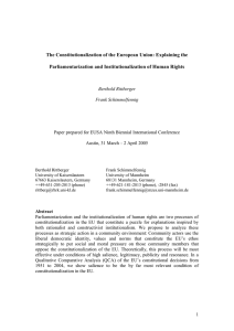 The Constitutionalization of the European Union: Explaining the