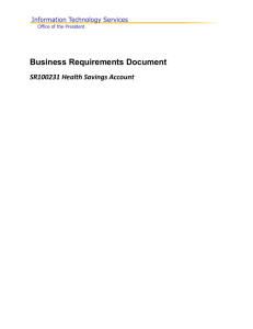 Business Requirements Document SR100231 Health Savings Account