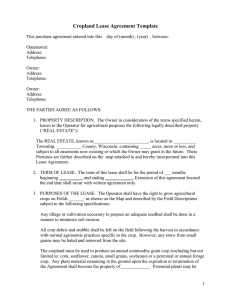 Cropland Lease Agreement Template