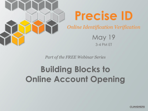 Precise ID Building Blocks to Online Account Opening May 19