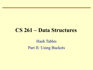 CS 261 – Data Structures Hash Tables Part II: Using Buckets
