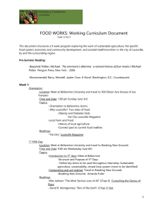 FOOD WORKS: Working Curriculum Document
