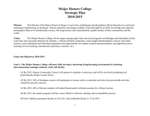 Meijer Honors College Strategic Plan 2010-2015