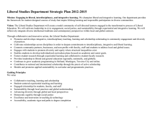 Liberal Studies Department Strategic Plan 2012-2015